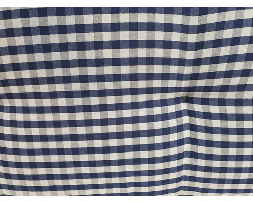Coussin avec motif à damier bleu et blanc