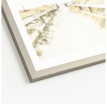 Image encadrée avec motif de plage et cadre en bois