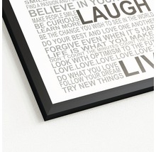 Tableau encadré Love-Laugh-Live 28x28 cm