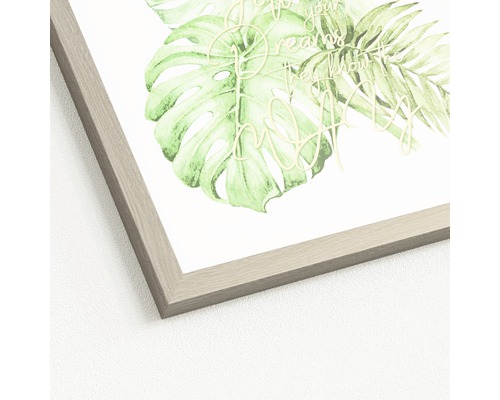 Image encadrée avec motif aquarelle botanique et lettrage