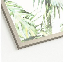 Image encadrée avec motif floral de feuilles de plantes