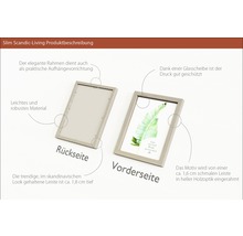 Vorder- und Rückseite eines hellen Holzbilderrahmens im skandinavischen Design