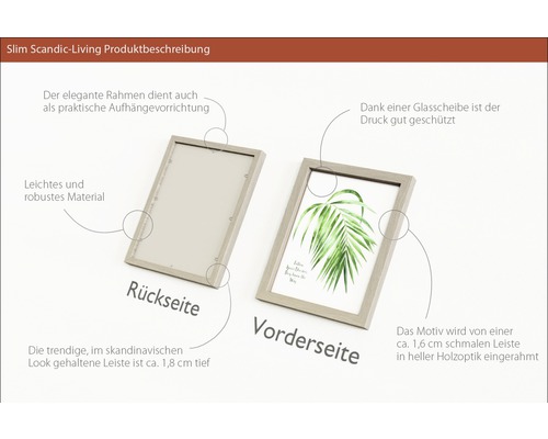 Bilderrahmen mit Holzoptik, Vorder- und Rückseite