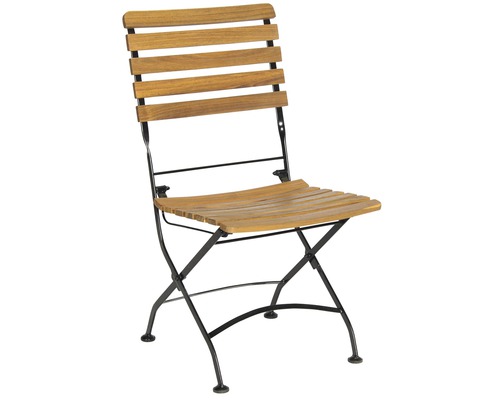 Chaise pliante en bois avec cadre en métal pour l''extérieur