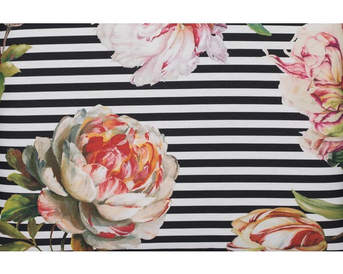 Tissu avec motif floral et rayures