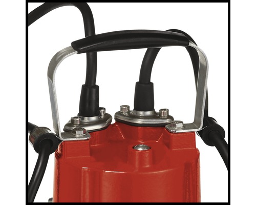 Vue détaillée d''une pompe submersible avec poignée de transport