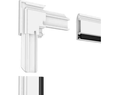 Cadre de moustiquaire avec connecteurs d''angle et bande magnétique