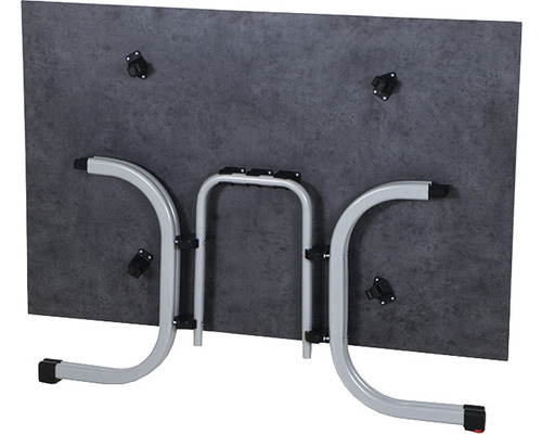 Table pliante avec structure métallique vue du dessous