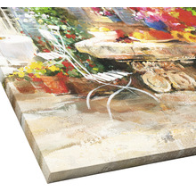 Tableau peint avec scène de café sur toile