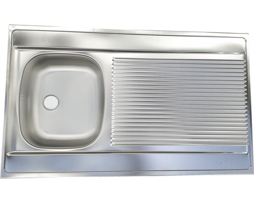 Spülbecken aus Edelstahl mit Abtropffläche
