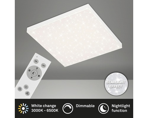 Quadratische LED Deckenleuchte mit Sternenhimmel-Effekt und Fernbedienung