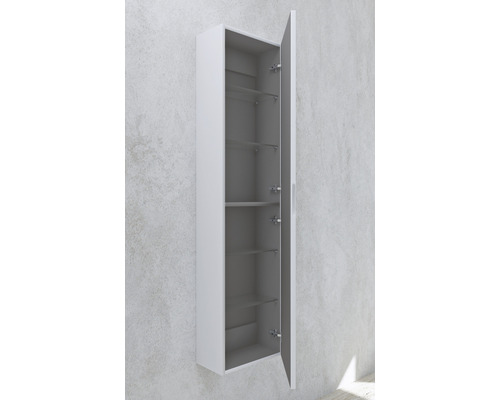 Armoire suspendue ouverte avec étagères pour salle de bain