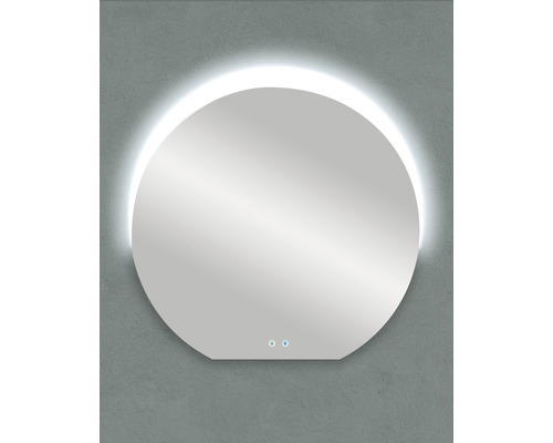 Miroir de salle de bain rond avec éclairage LED