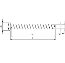 Schéma technique d''une vis avec indications de dimensions