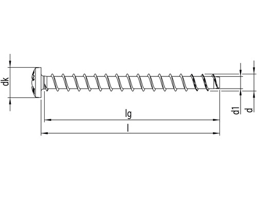 Schéma technique d''une vis avec indications de dimensions