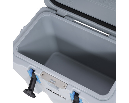 Geöffnete Kühlbox zur Aufbewahrung von Lebensmitteln und Getränken