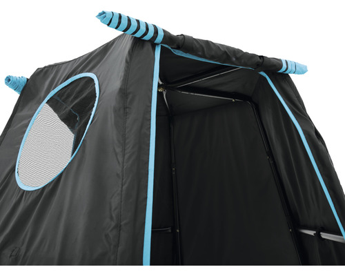 Vue détaillée d''une tente de jeu noire pour enfants avec fenêtre