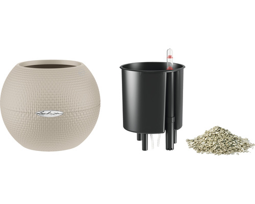 Pot de fleurs Lechuza Yula avec système d''arrosage et substrat de plantation