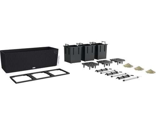 Lechuza Pflanzkasten mit Einsätzen, Bewässerungsset und Substrat