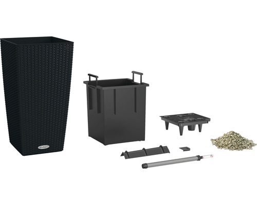 Kompletter Pflanzkübel mit Einsatz, Bewässerungsset, Wasserstandsanzeiger und Pflanzgranulat