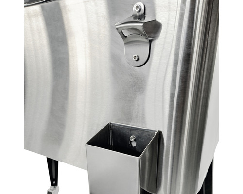 Refroidisseur de boissons en acier inoxydable avec ouvre-bouteille et bac de récupération
