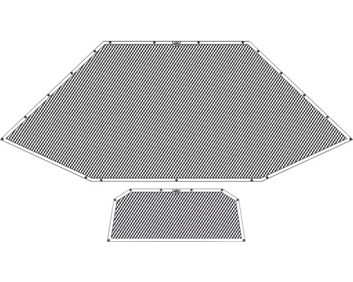 Filet de protection pour trampoline, en deux parties