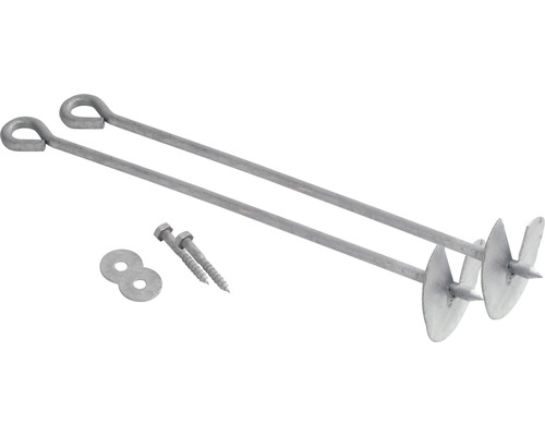 Deux vis d''ancrage avec œillet, vis et rondelles