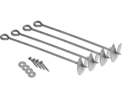 Kit d''ancrages au sol avec vis et rondelles