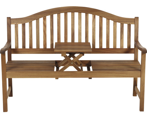 Banc de jardin en bois avec table intégrée
