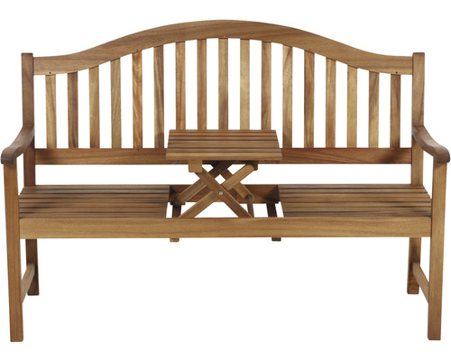 Banc de jardin en bois avec table intégrée