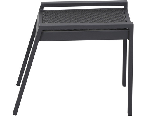 Table de jardin avec plateau tressé et structure en métal