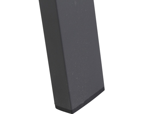 Vue détaillée d''un pied de table en métal avec protection de sol