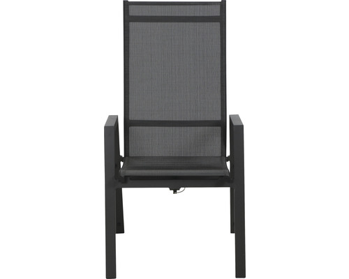 Chaise de jardin avec accoudoirs et revêtement textile