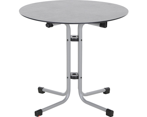 Runder Klapptisch mit Metallgestell