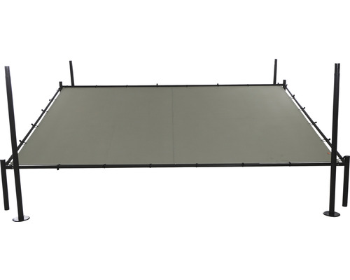 Voile d''ombrage avec cadre en métal noir pour l''extérieur