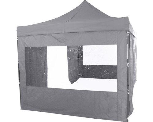 Tente pliante grise avec fenêtres