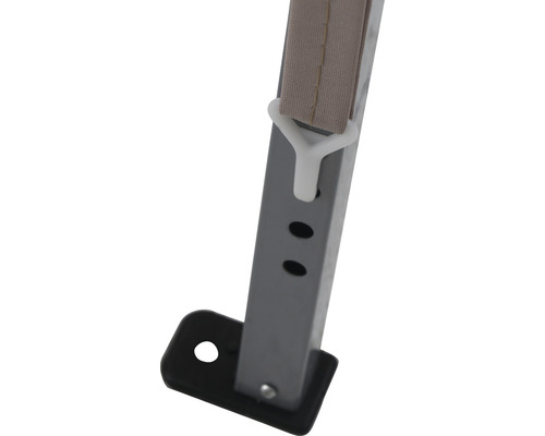 Vue détaillée d''un pied de pavillon avec réglage en hauteur