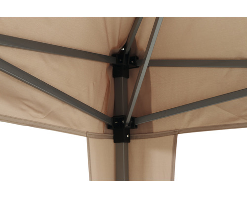 Vue détaillée du toit du pavillon avec armature