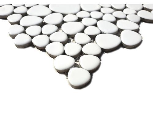 Carreau de mosaïque galet blanc