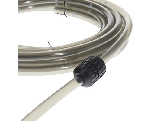 Tuyau d''arrosage transparent avec raccord noir