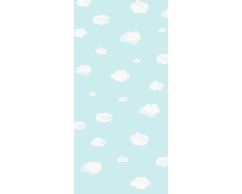 Motif avec des nuages sur fond bleu