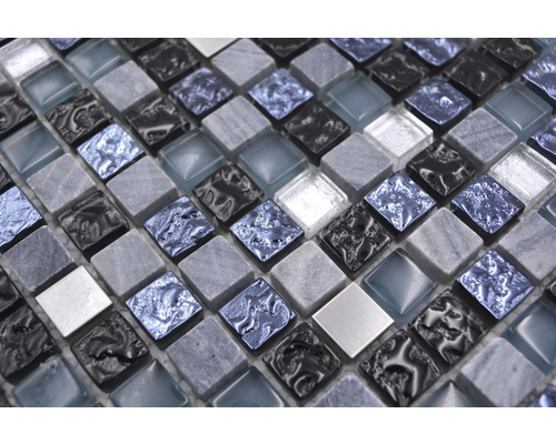 Mosaikfliese aus Glas und Stein, quadratisch