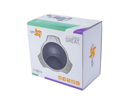 Verpackung eines Optimo Luftreinigers T-100 G