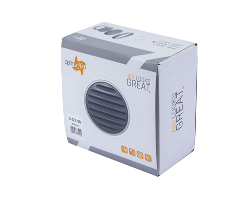 Image de l''emballage d''une grille d''aération Optima C-125 Sb d''un diamètre de 125 millimètres