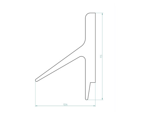 Technische Zeichnung eines Dichtprofils mit Maßangaben