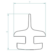 Dimensions d''un profilé d''étanchéité : 7 x 8 centimètres