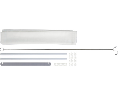 Kit complet de moustiquaire avec tissu, profilés de cadre, ressorts de suspension et accessoires