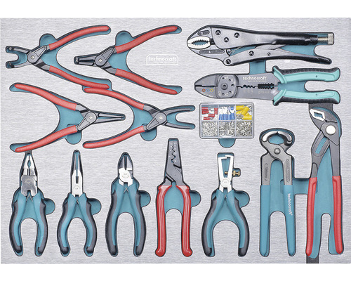 Techno Craft Kit d''outils avec différentes pinces et cosses de câble