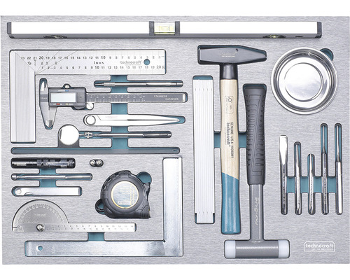 Assortiment d''outils Technocraft avec marteau, outils de mesure et tournevis