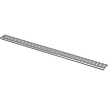 Duschrinne aus Metall mit quadratischen Öffnungen